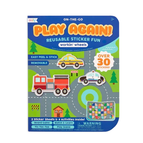 Ooly Play Again Mini On-the-Go Activity Kit Workin' Wheels - Treasure Island Toys