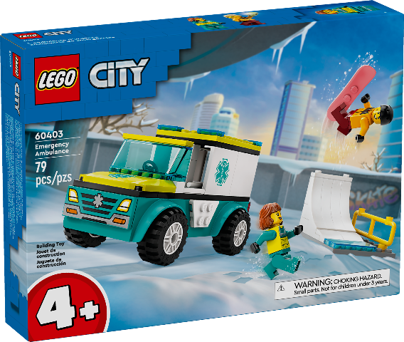 LEGO City Great Vehicles Emergency Ambulance & Snowboarder - Treasure Island Toys