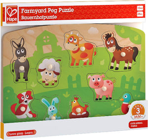 Hape Puzzle Peg Farmyard - Treasure Island Toys