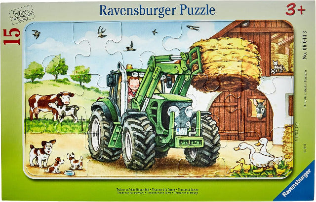 Ravensburger Puzzle Frame 15 Piece, Tractor on the Farm - Treasure Island Toys