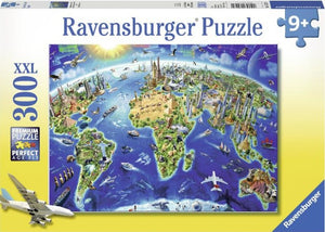 Ravensburger Puzzle 300 Piece, World Landmarks Map - Treasure Island Toys