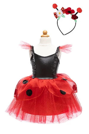 Great Pretenders Dress - Ladybug with Headband, Size 3-4 - Treasure Island Toys