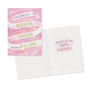 Greeting Card Birthday - Glitter Pink Ribbon Birthday - Treasure Island Toys