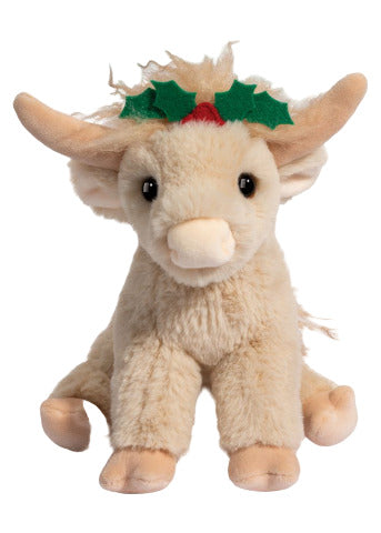 Douglas Cuddle Christmas Highland Cow Laddie, Mini - Treasure Island Toys