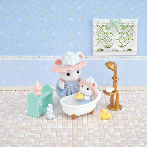 Calico Critters Ready-to-Play - Bathtime Bubble Siblings - Treasure Island Toys