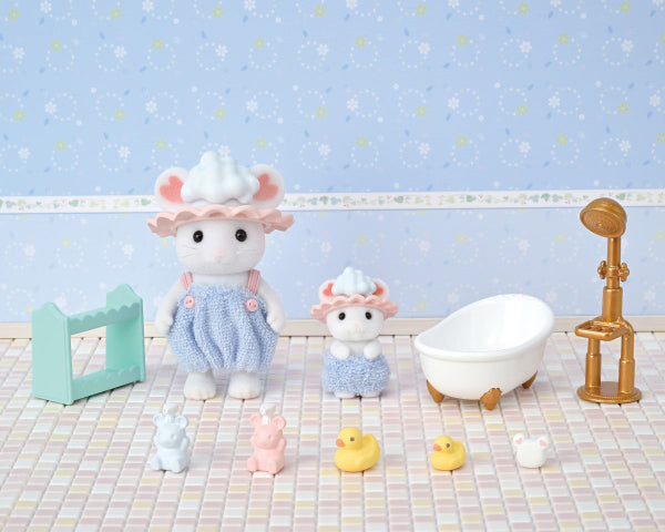 Calico Critters Ready-to-Play - Bathtime Bubble Siblings - Treasure Island Toys