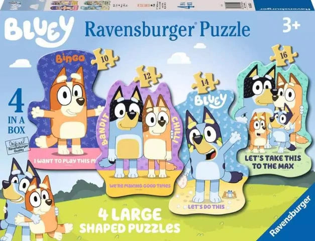 Ravensburger Puzzle Bluey, Four Large Shaped - Treasure Island Toys
