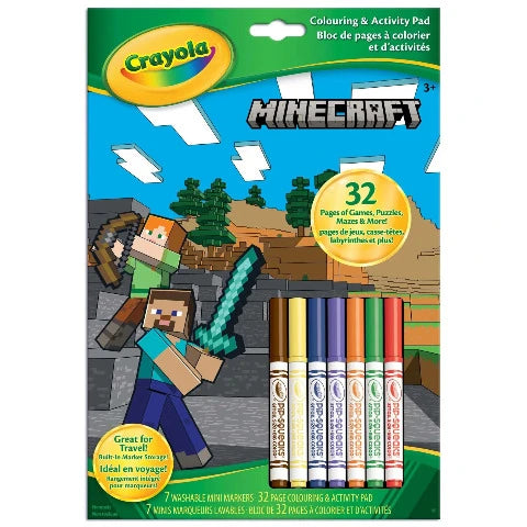 Crayola Colouring & Activity Pad Minecraft - Treasure Island Toys