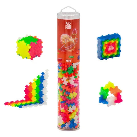 Plus-Plus Tube 240 Piece, Neon - Treasure Island Toys