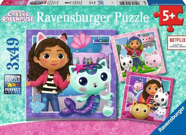 Ravensburger Puzzle 3 x 49 Piece, Gabby's Dollhouse