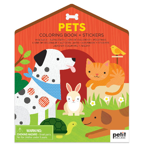 Petit Collage Pets Coloring Book & Stickers