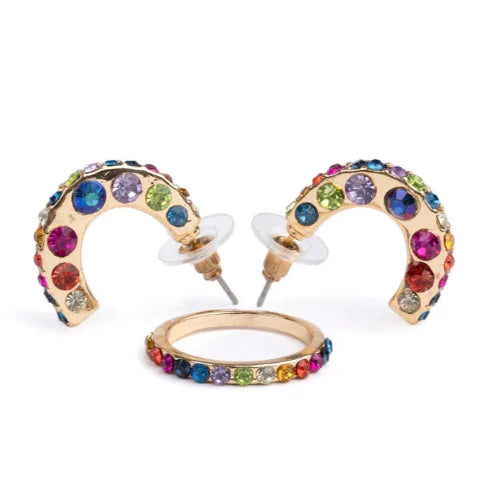 Great Pretenders Fashion - Boutique Chic Rockin' Rhinestone Earrings & Ring Set - Treasure Island Toys