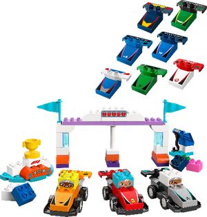 LEGO Duplo Town F1 Team Race Cars & Drivers