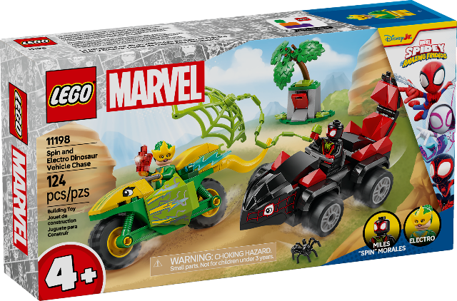 LEGO Marvel Spidey Spin and Electro Dinosaur Vehicle Chase