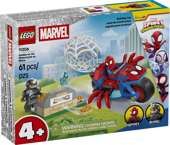 LEGO Marvel Spidey On His Motorcycle vs. Rhino