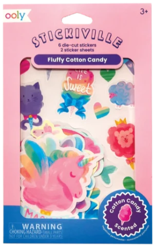 Ooly Stickiville Scented Stickers Fluffy Cotton Candy - Treasure Island Toys