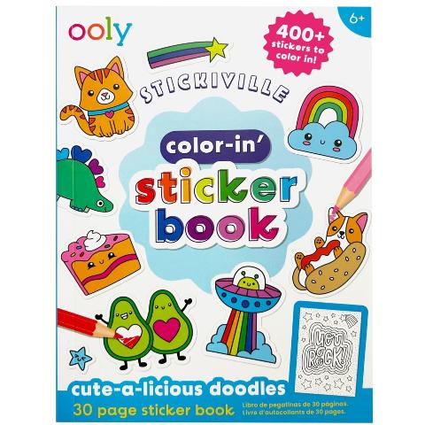 Ooly Color-In Stickerbook Cute-a-licious Doodles - Treasure Island Toys