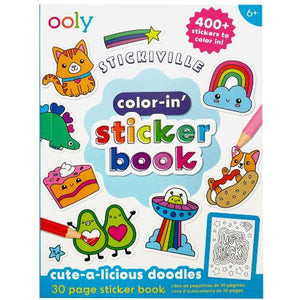 Ooly Color-In Stickerbook Cute-a-licious Doodles