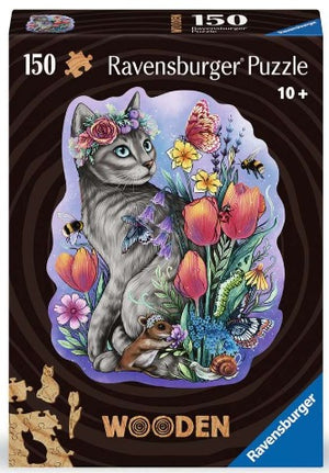 Ravensburger Puzzle Wooden 150 Piece, Lovely Cat - Treasure Island Toys