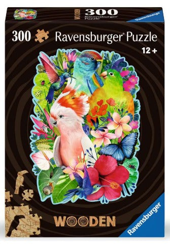 Ravensburger Puzzle Wooden 300 Piece, Beautiful Birds - Treasure Island Toys