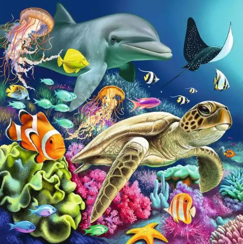 Ravensburger Puzzle 3 x 49 Piece, Underwater - Treasure Island Toys