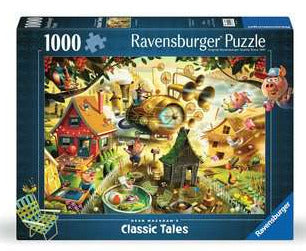 Ravensburger Puzzle 1000 Piece, Classic Tales: Look Out Little Pigs - Treasure Island Toys