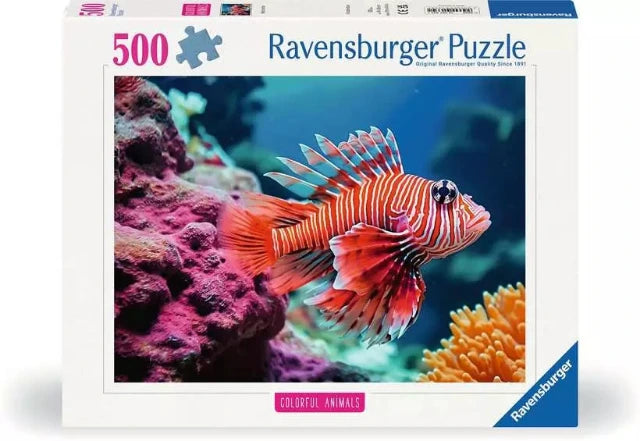 Ravensburger Puzzle 500 Piece, Colourful Animals: Red Lionfish - Treasure Island Toys