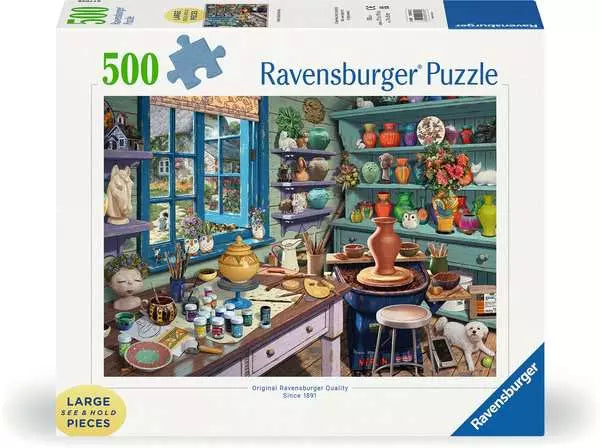 Ravensburger Puzzle 500 Piece Large Format, Pottery Studio Sanctuary