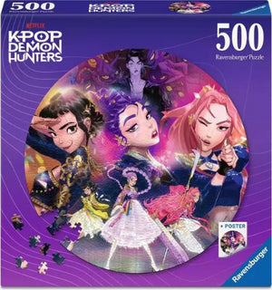 Ravensburger Puzzle 500 Piece Round, K-Pop Demon Hunters For the Fans! - Treasure Island Toys