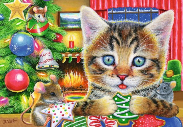 Ravensburger Puzzle 2 x 24 Piece, Christmas Kitties