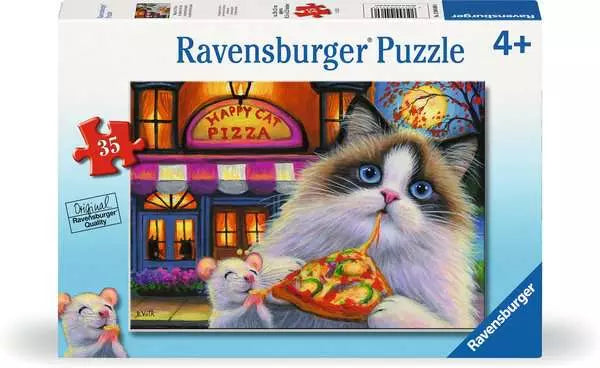 Ravensburger Puzzle 35 Piece, Happy Cat Pizza - Treasure Island Toys