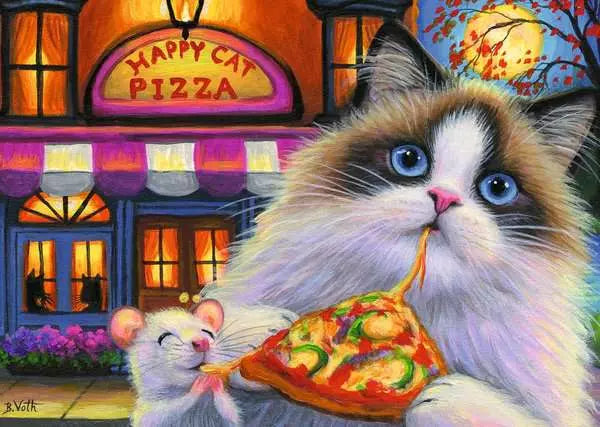 Ravensburger Puzzle 35 Piece, Happy Cat Pizza - Treasure Island Toys