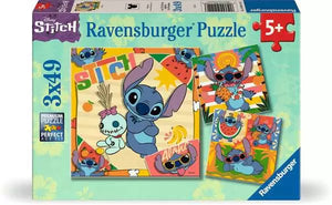 Ravensburger Puzzle 3 x 49 Piece, Disney Stitch - Treasure Island Toys