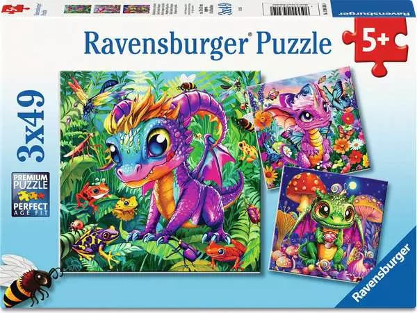 Ravensburger Puzzle 3 x 49 Piece, Baby Garden Dragons - Treasure Island Toys