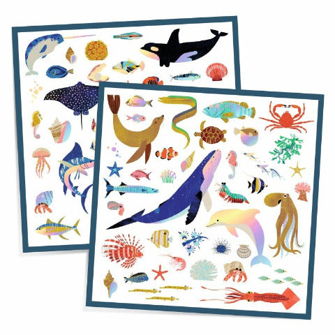 Djeco Art - Stickers Oceans, Metallic - Treasure Island Toys