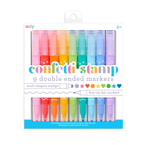 Ooly Confetti Stamp Double-Ended Markers - Treasure Island Toys