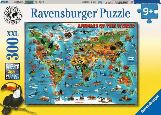 Ravensburger Puzzle 300 Piece XXL, Animals of the World