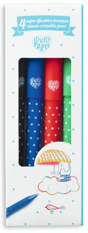 Djeco Lovely Paper - Erasable Pens 4 Classic - Treasure Island Toys