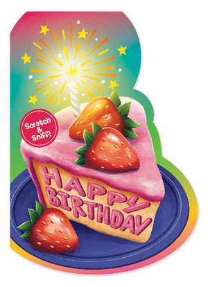 Greeting Card Birthday - Strawberry Cake Slice Card - Treasure Island Toys