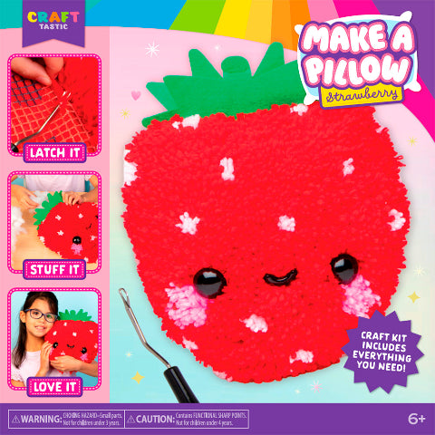 Craft-tastic Strawberry Pillow Latch Hook Kit - Treasure Island Toys