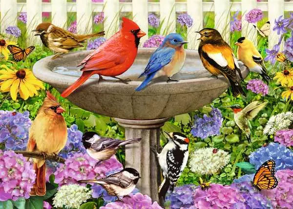 Ravensburger Puzzle 500 Piece Large Format, At the Birdbath