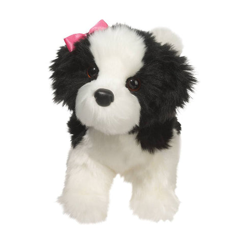 Douglas Cuddle Dog Poofy Black & White Shih-Tzu