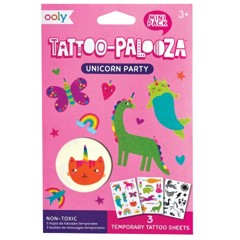 Ooly Tattoo-Palooza Mini Unicorn Party - Treasure Island Toys