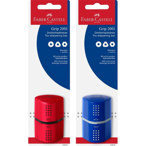 Faber-Castell Red Box Grip Trio Pencil Sharpener - Treasure Island Toys