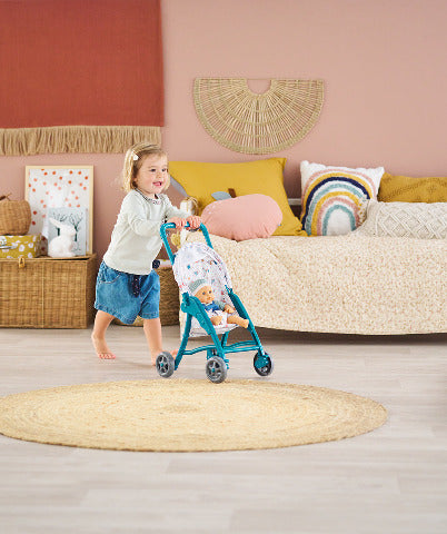 Corolle Doll Accessory - Mon Premier Stroller, Teal Bears - Treasure Island Toys