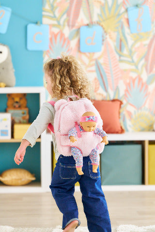 Corolle Doll Accessory - Mon Premier Doll Carrier Backpack, Plush - Treasure Island Toys
