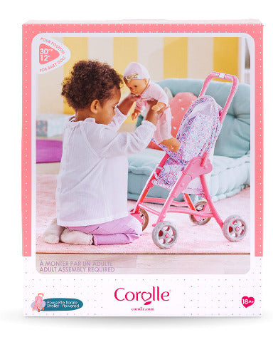 Corolle Doll Accessory - Mon Premier Stroller, Pink Floral - Treasure Island Toys