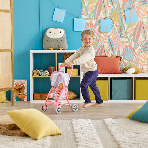 Corolle Doll Accessory - Mon Premier Stroller, Pink Floral - Treasure Island Toys