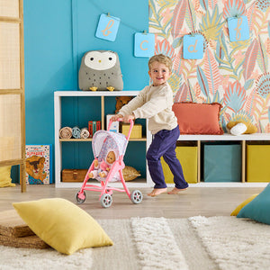 Corolle Doll Accessory - Mon Premier Stroller, Pink Floral - Treasure Island Toys