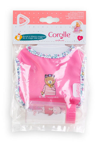 Corolle Doll Accessory - Mon Grand Bib & Magic Milk Bottle - Treasure Island Toys
